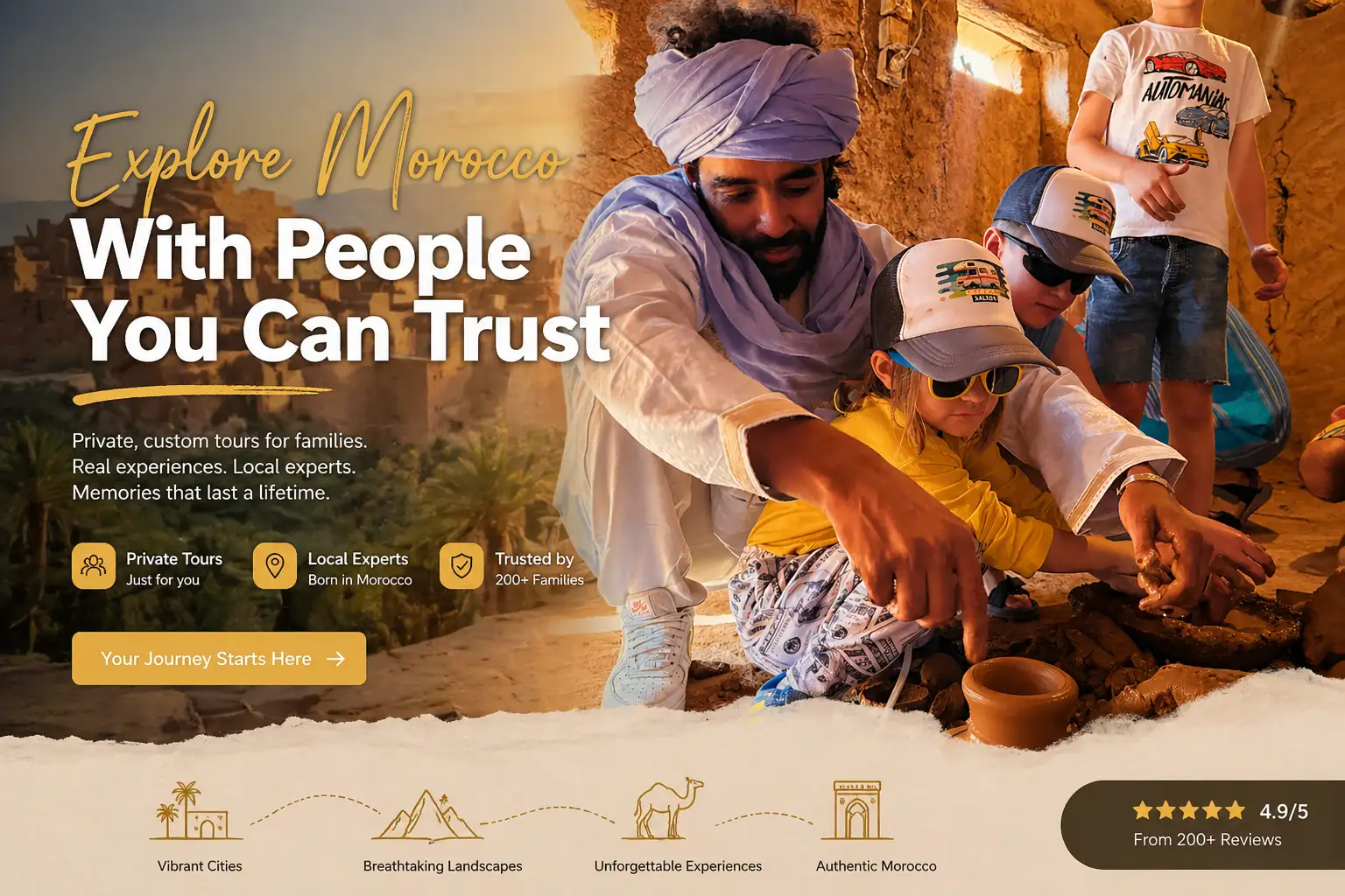 Family traveling in Morocco with kids