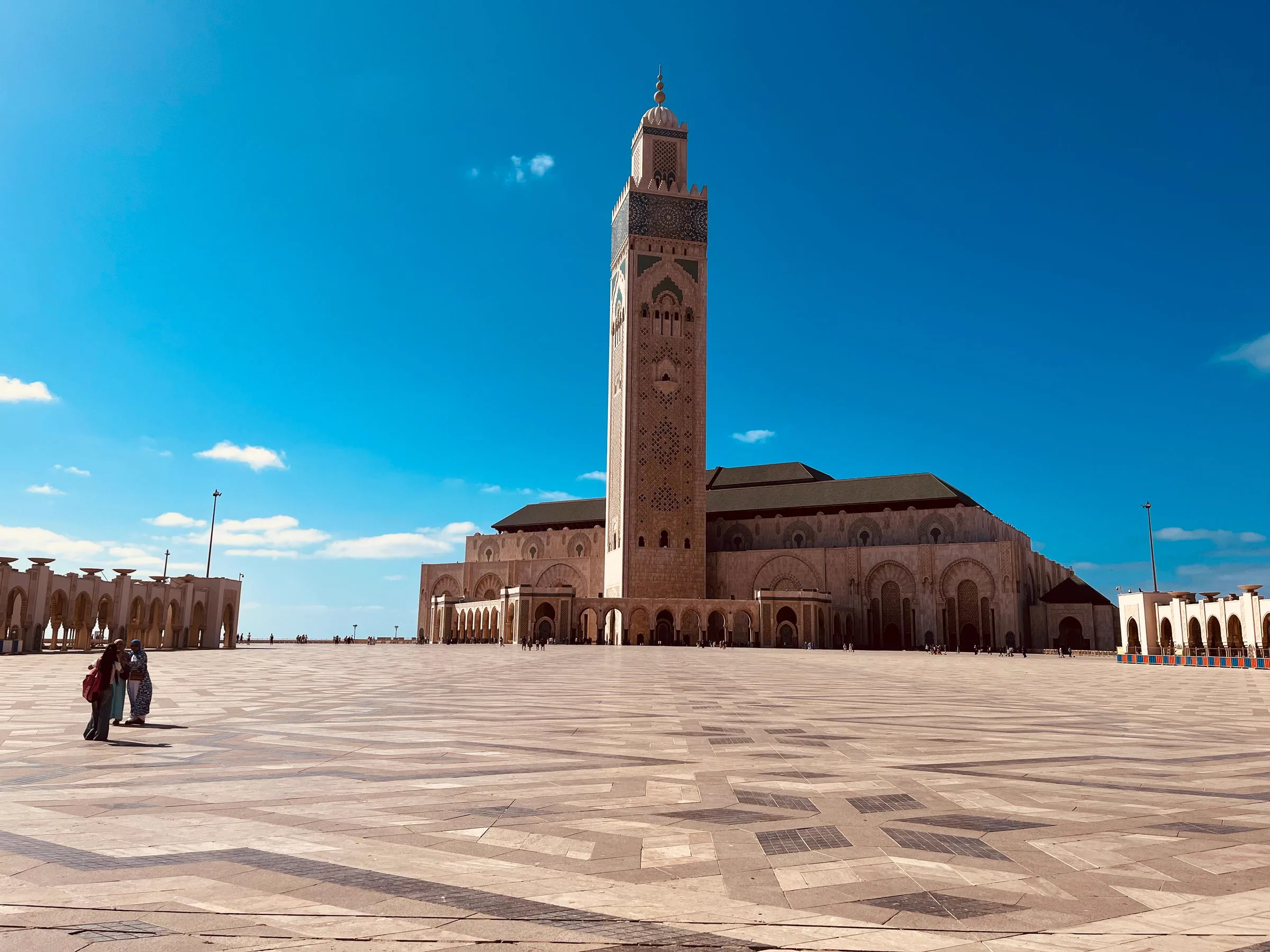 Hassan II Mosque in Casablanca under blue sky