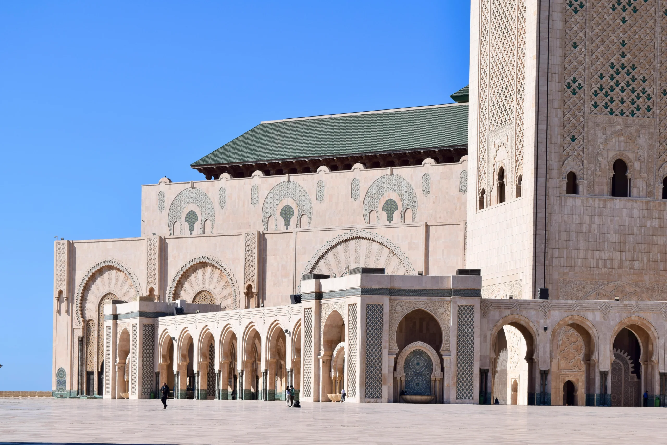 Hassan II Mosque with blue sky in Casablanca