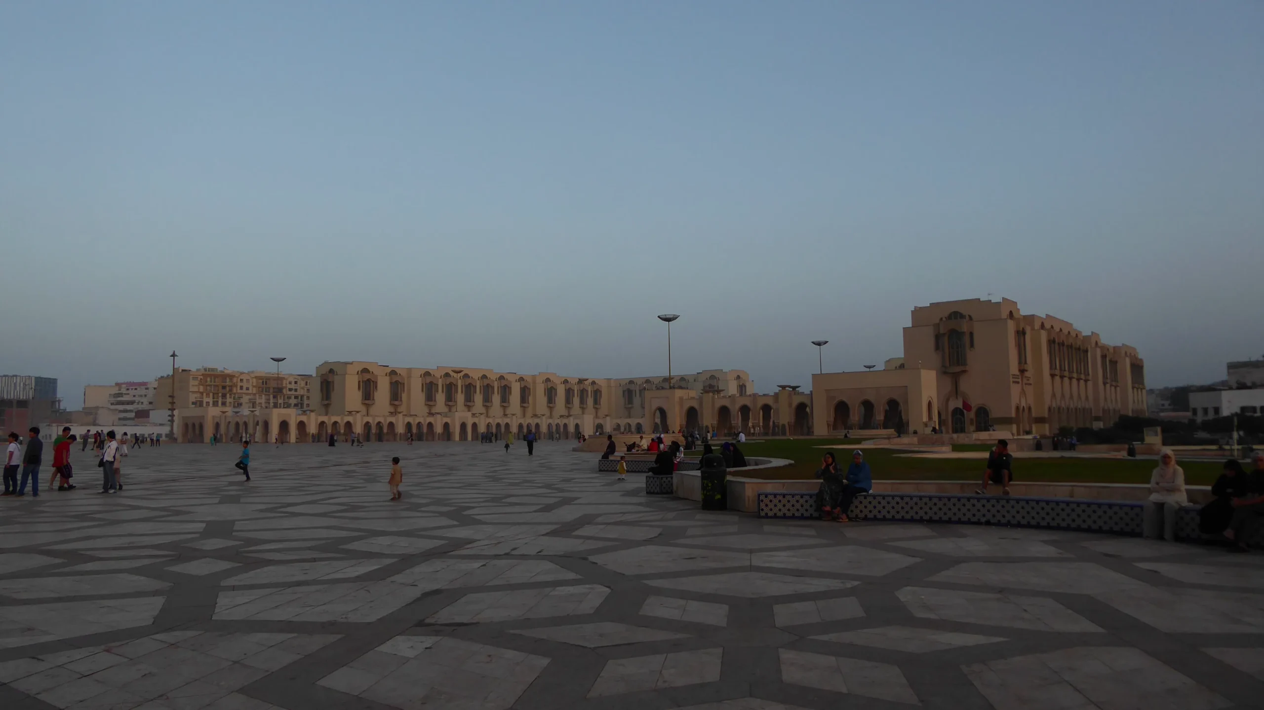 Open area of Hassan II Mosque in Casablanca Morocco